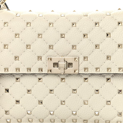 Valentino Garavani Grained Calfskin Medium Rockstud Spike Shoulder Bag Light Ivory 7 of 10