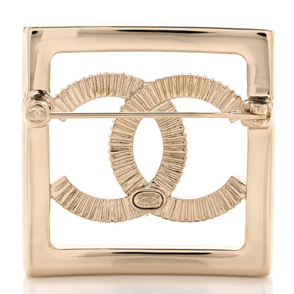 Chanel Crystal CC Square Brooch Gold 3 of 4
