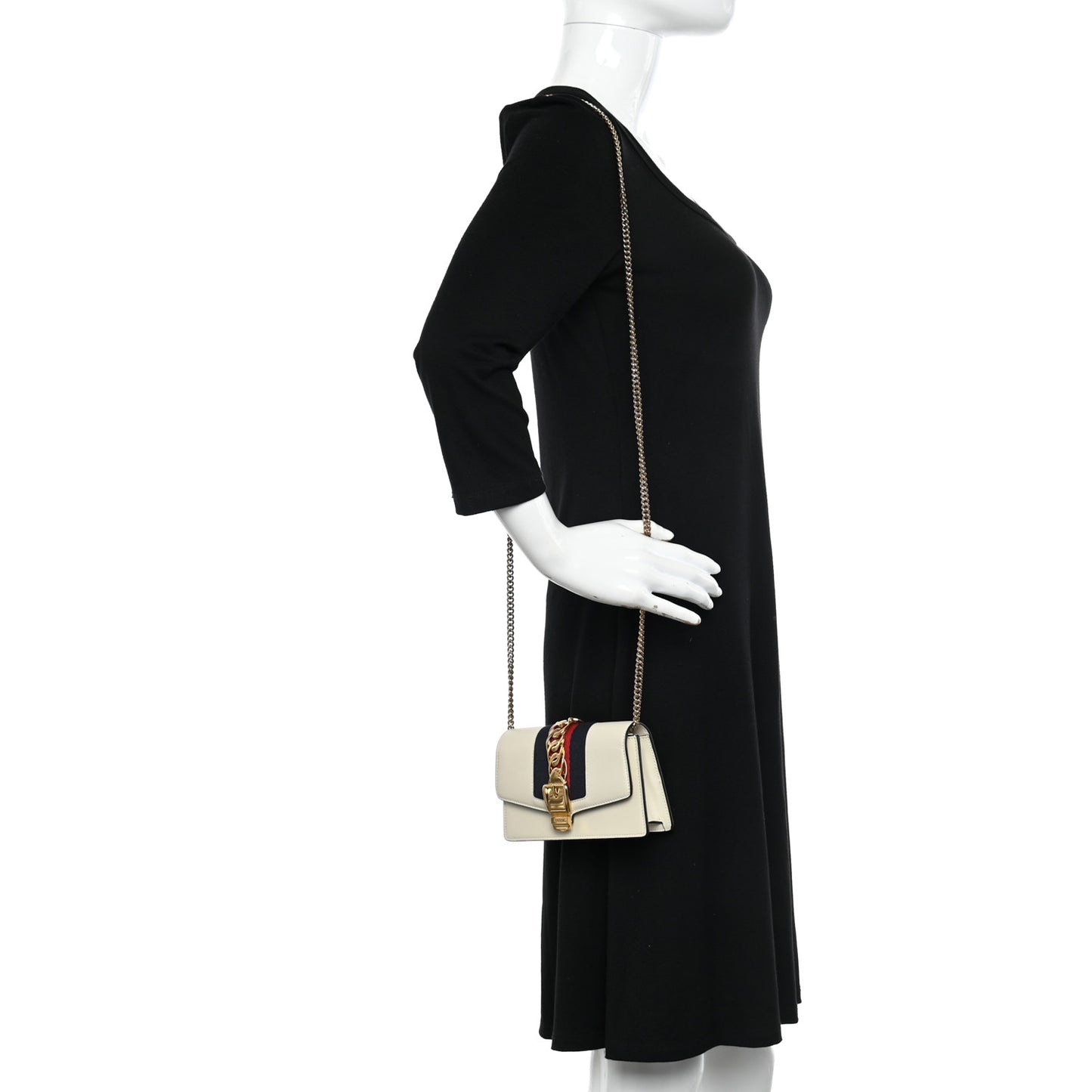 Calfskin Super Mini Sylvie Chain Shoulder Bag White