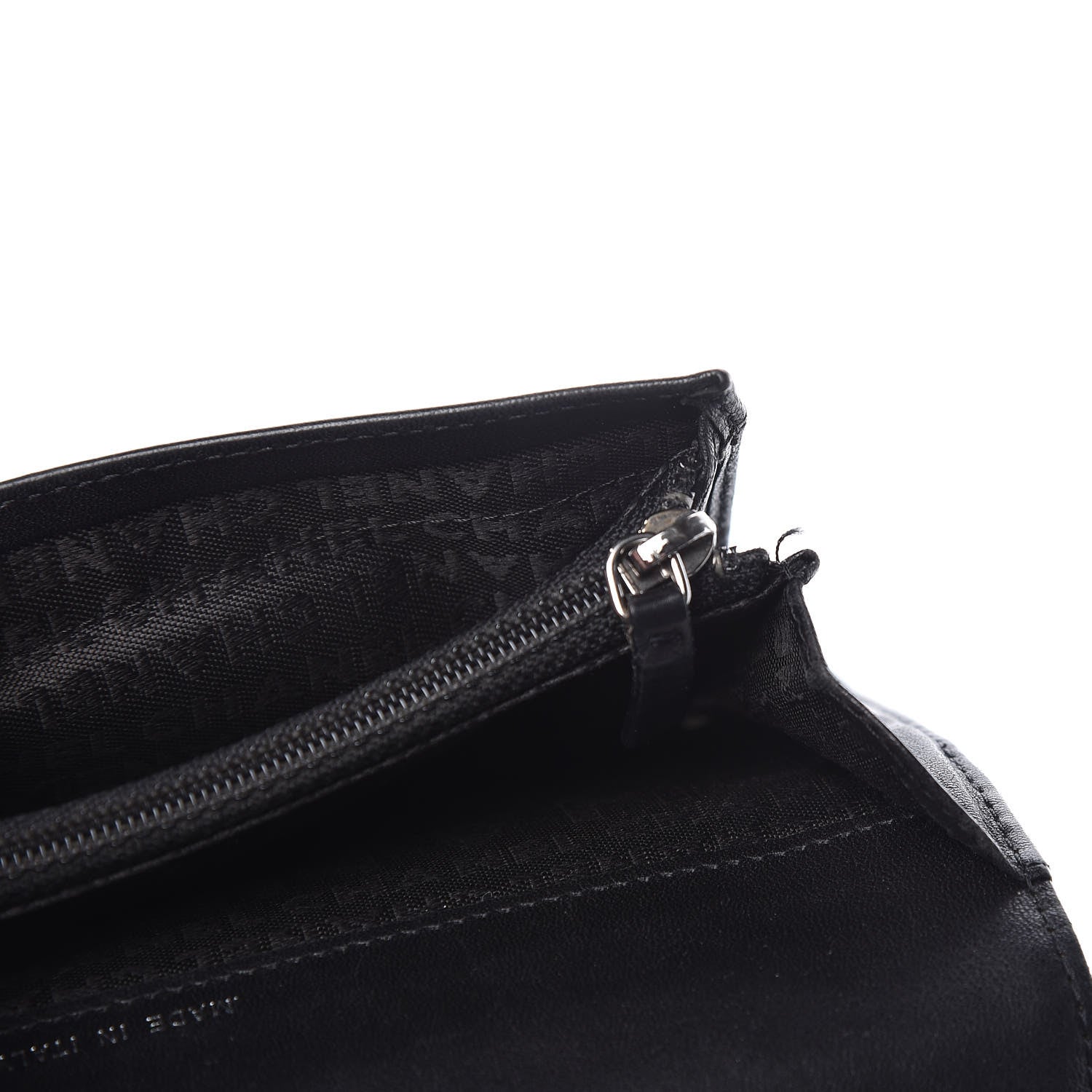 Chanel Lambskin Embossed Logo Yen Wallet Black 13 of 15