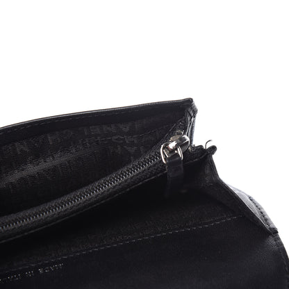 Chanel Lambskin Embossed Logo Yen Wallet Black 13 of 15