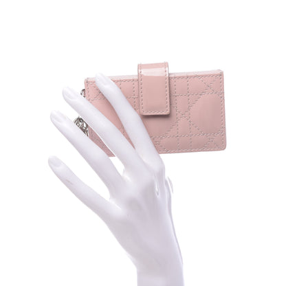 Christian Dior Patent Cannage Lady Dior 5-Gusset Card Holder Rose Clair 2 of 8