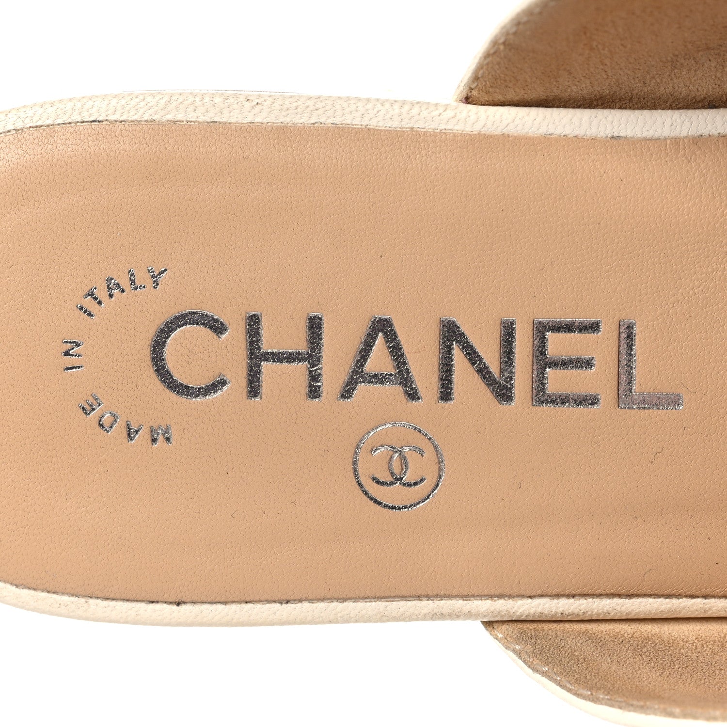 Chanel Lambskin Quilted Chain CC Mules 38 White 9 of 10