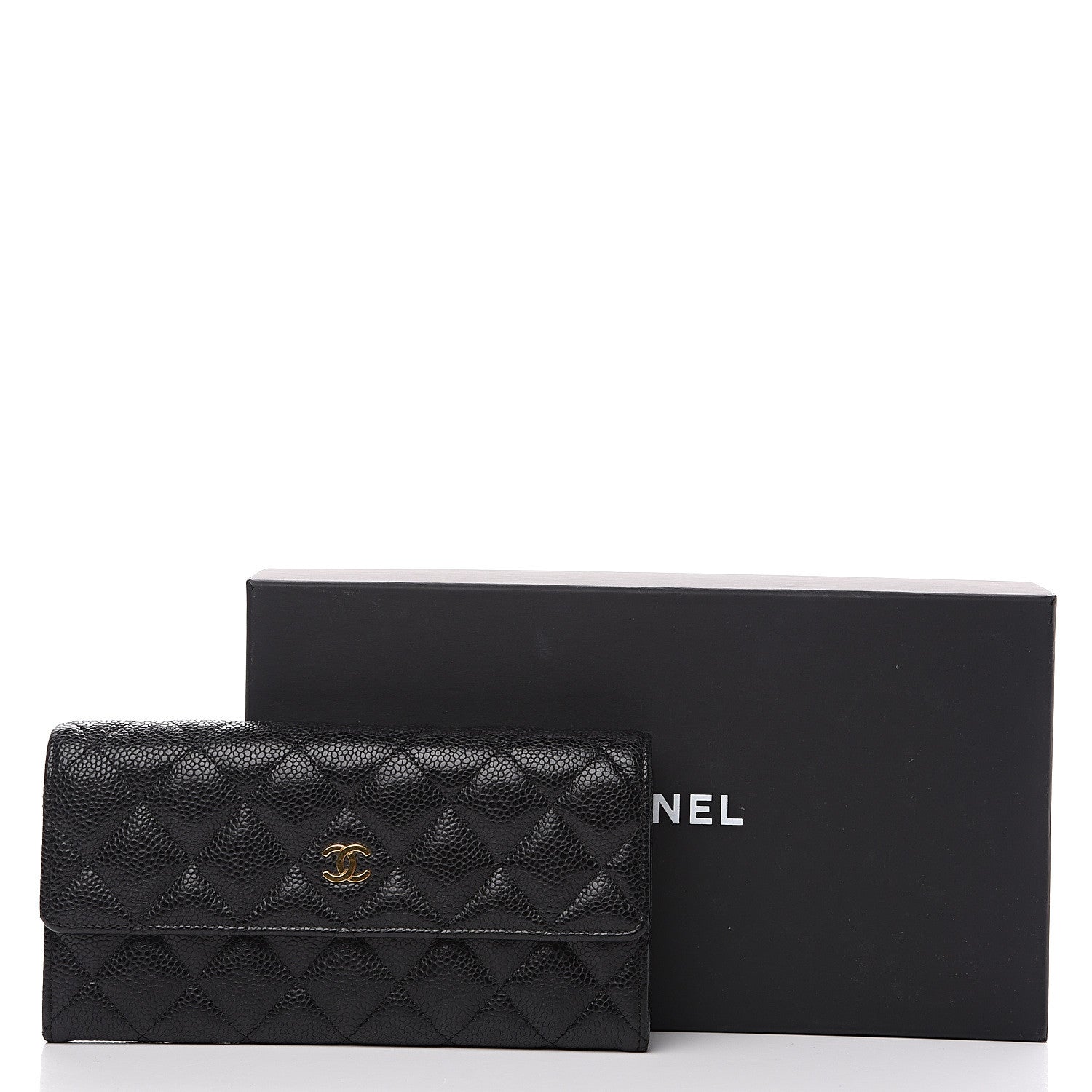 Chanel Caviar Quilted Large Gusset Flap Wallet Black 8 of 8