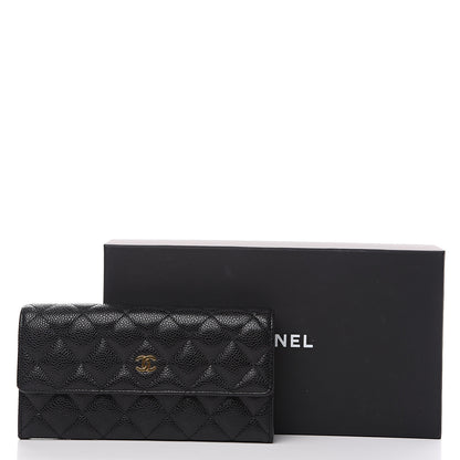 Chanel Caviar Quilted Large Gusset Flap Wallet Black 8 of 8