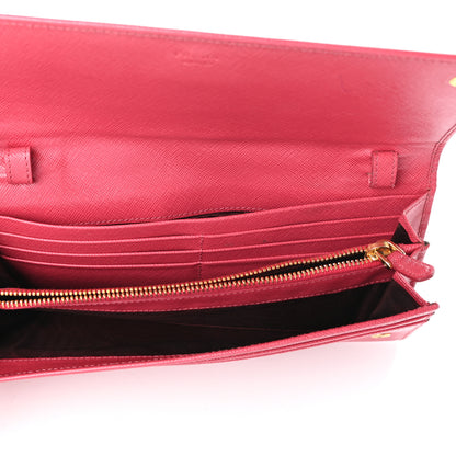 Prada Saffiano Metal Oro Chain Wallet Peonia 5 of 6