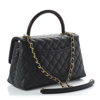 Chanel Caviar Lizard Quilted Small Coco Handle Flap Black 3 of 11