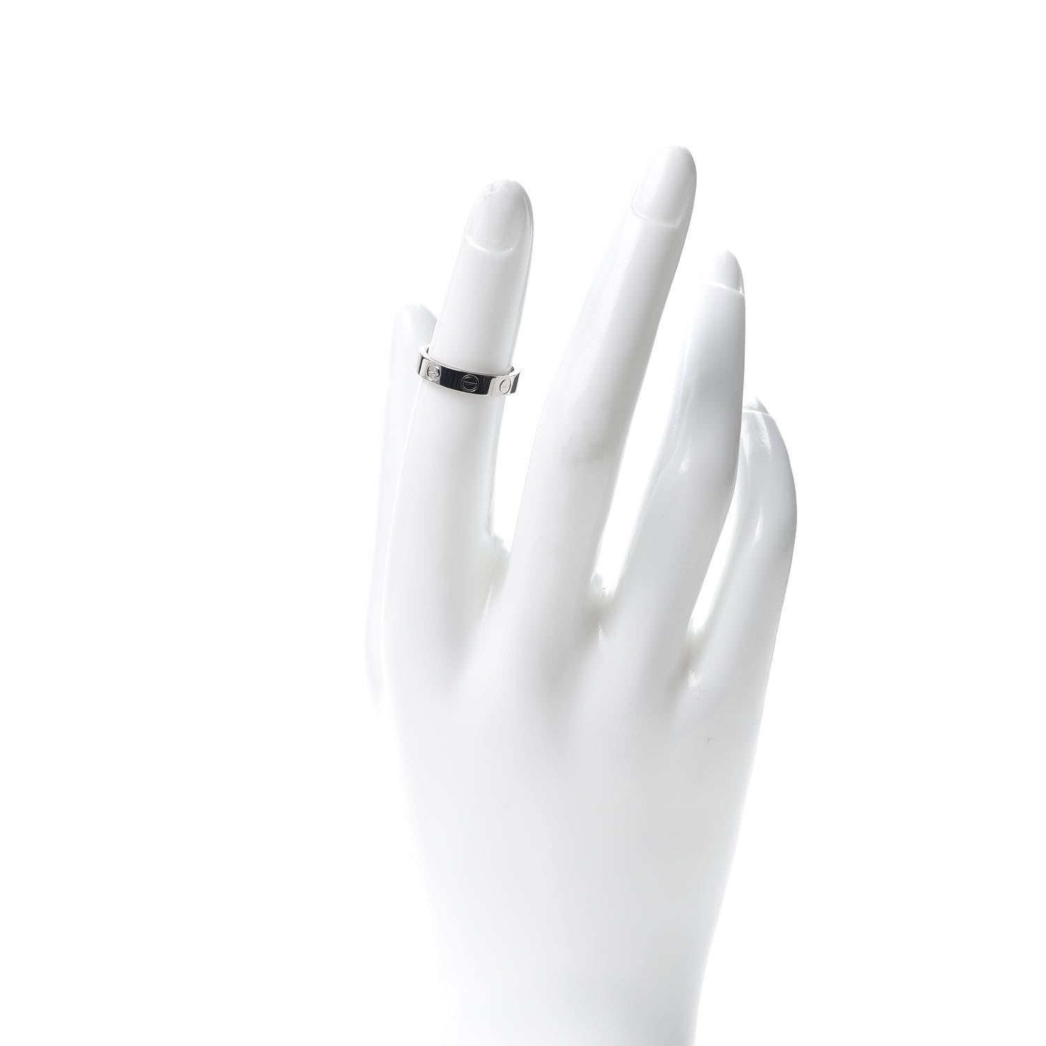 Cartier 18K White Gold 3.5mm LOVE Wedding Band Ring 47 4 2 of 4