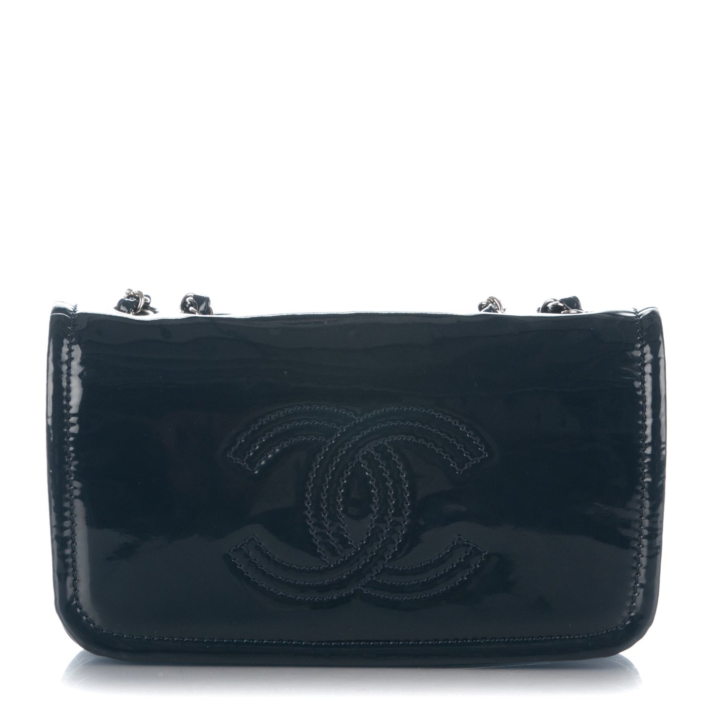 Vinyl Small Lipstick Flap Bag Navy Blue