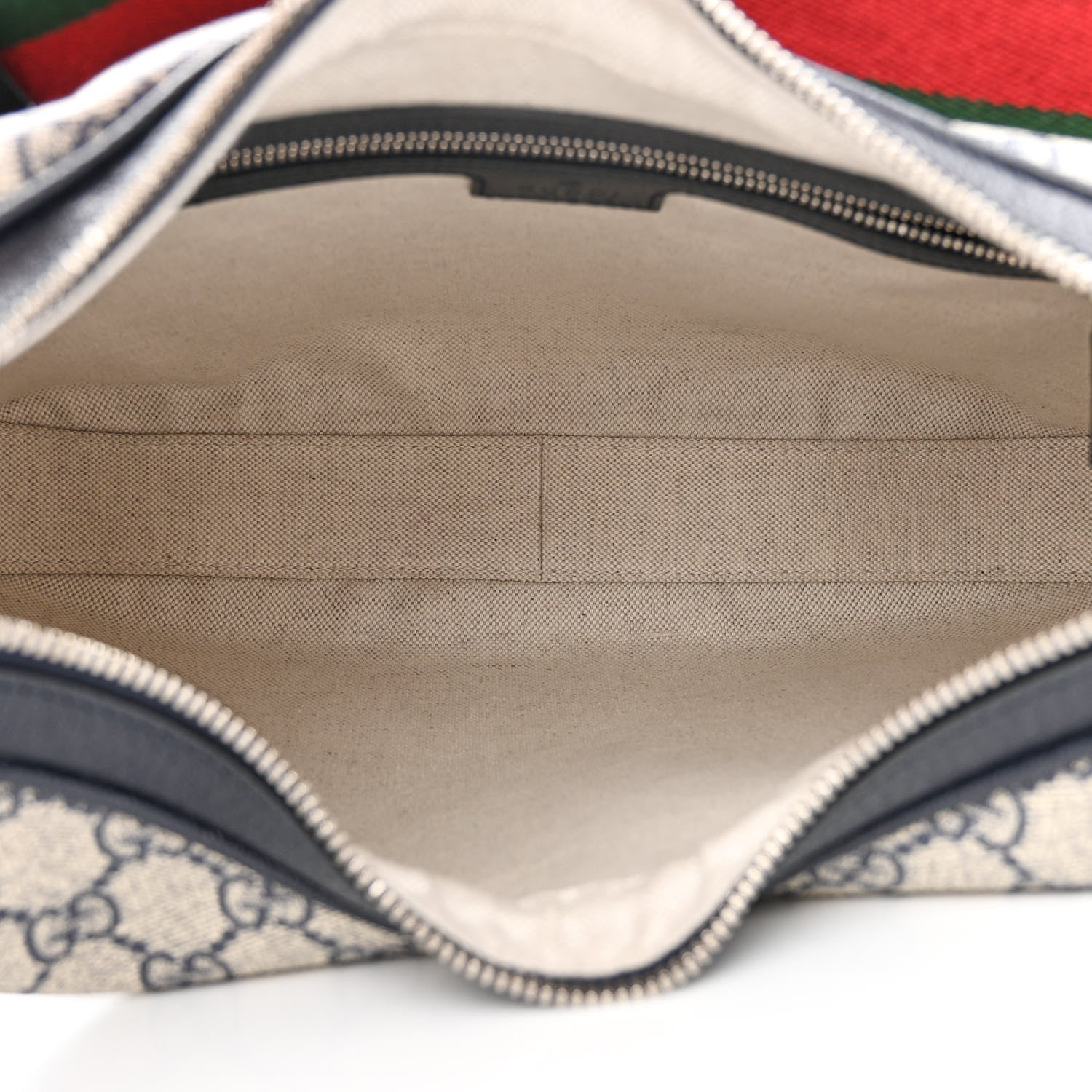 Gucci GG Supreme Monogram Textured Calfskin Web Large Attache Shoulder Bag Beige Blue 5 of 10