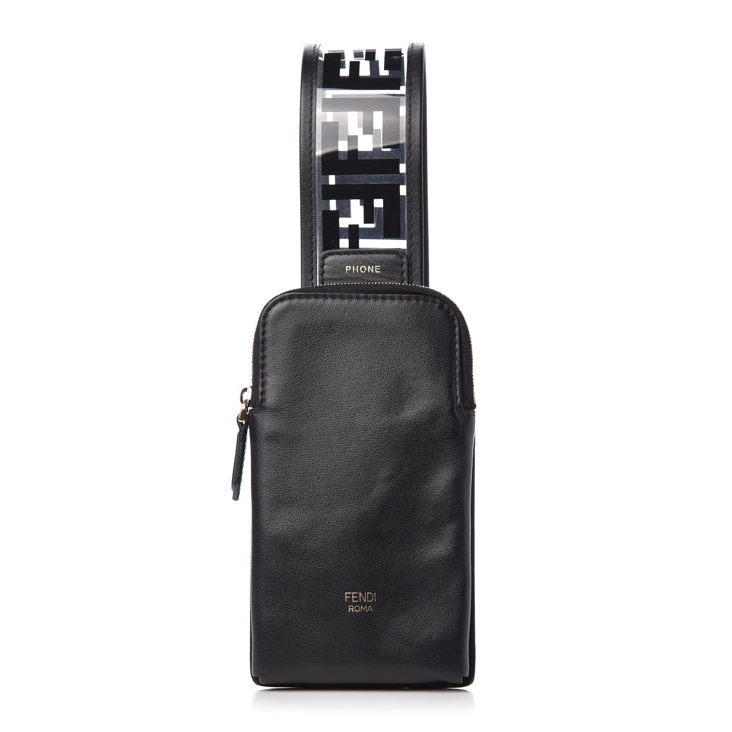 Fendi TPU FF Vitello Grace Cell Pocket Strap You Black 1 of 12