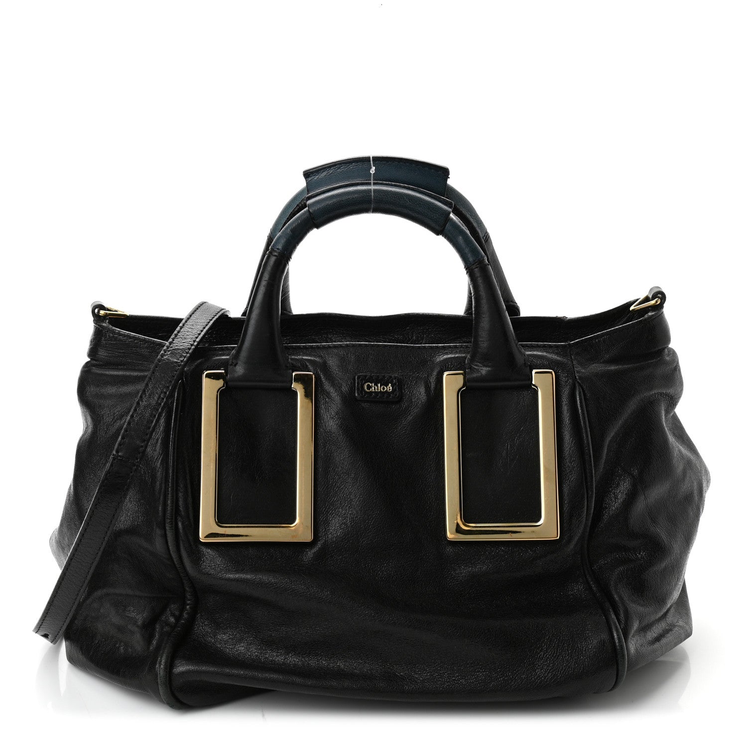 Chloe Tumbled Lambskin Small Ethel Satchel Black 1 of 14