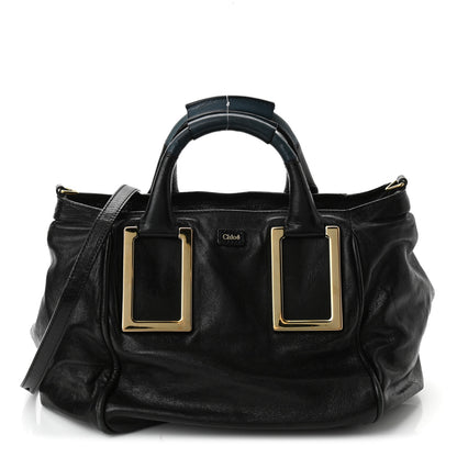 Chloe Tumbled Lambskin Small Ethel Satchel Black 1 of 14