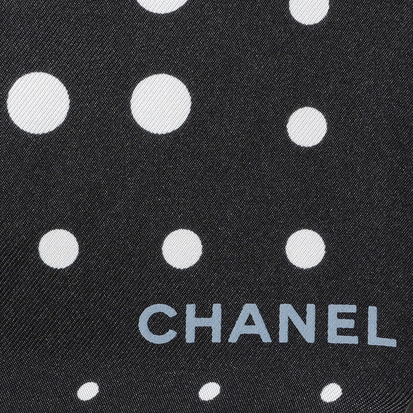 Chanel Silk Polka Dot CC Scarf Black White Red 43030 – FASHIONPHILE