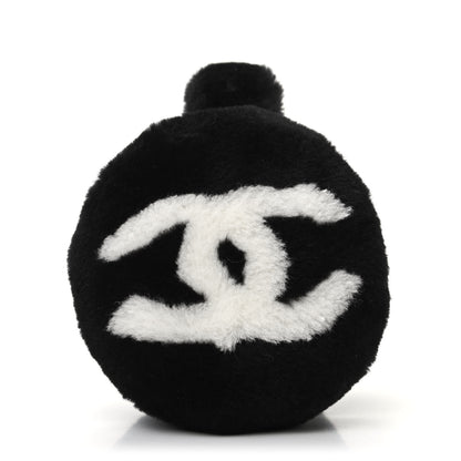 Chanel Shearling CC Ear Muffs Black White 7 of 8