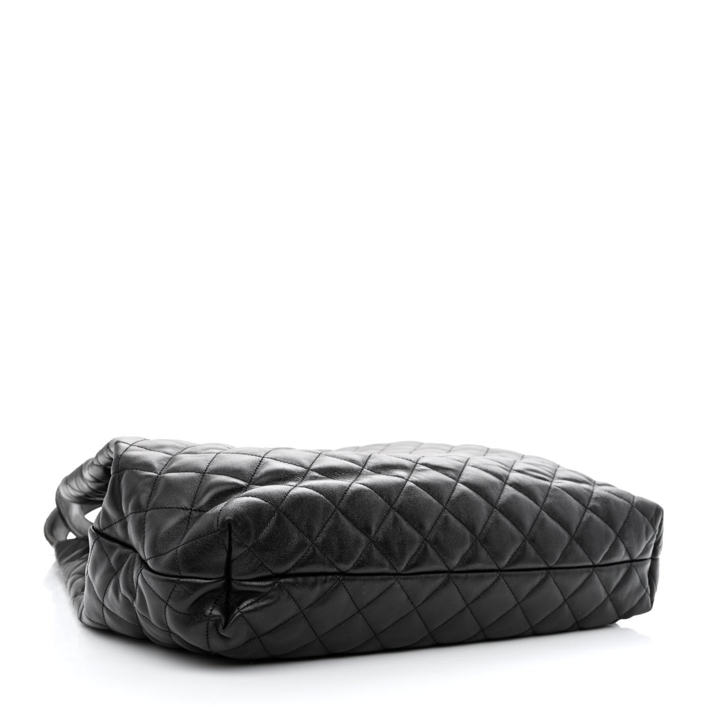 Lambskin Quilted Maxi Icare Shopping Tote Black