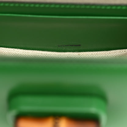 Gucci Boarded Dyana Lux Calfskin Web Mini Bamboo 1947 Top Handle Bag Spring Green 6 of 11