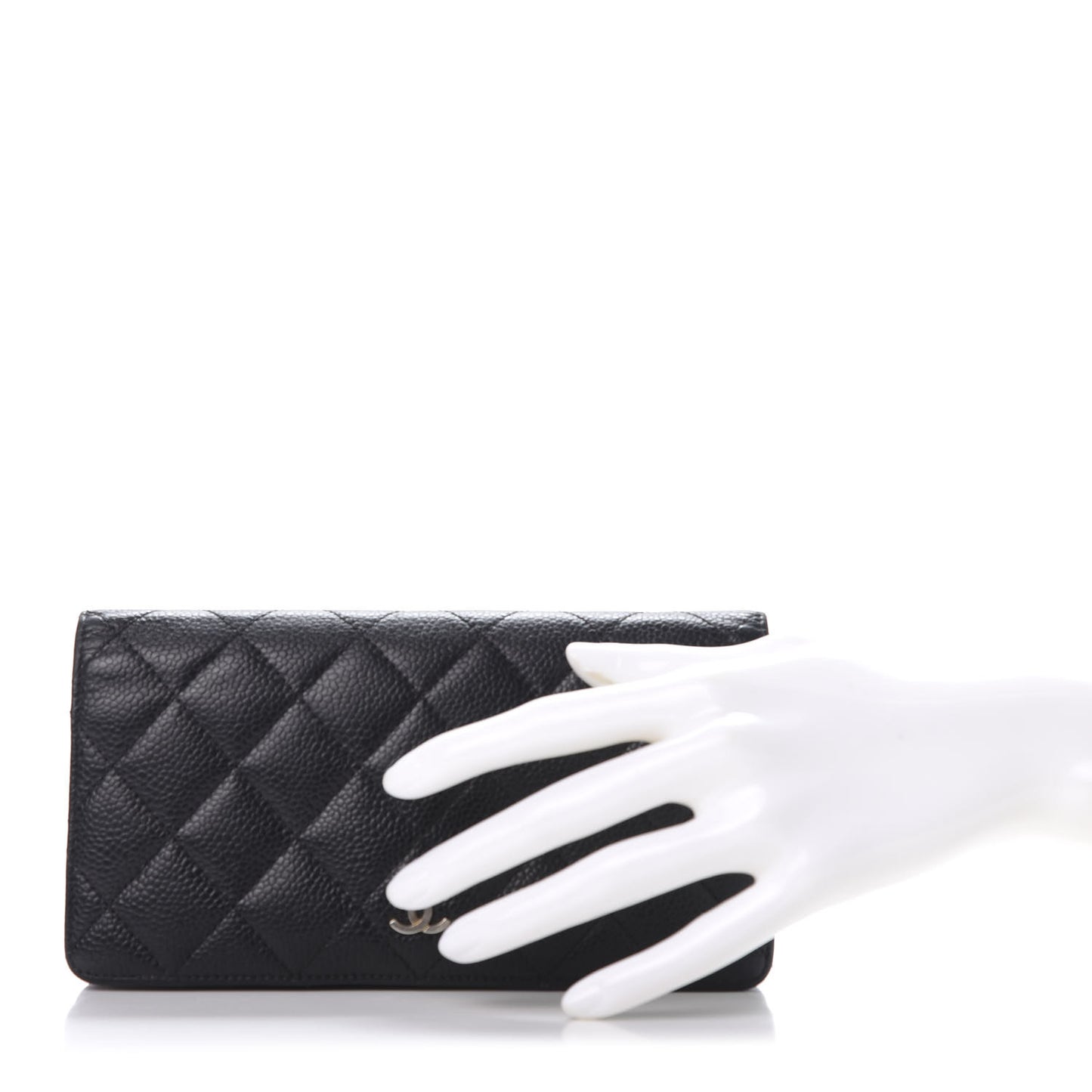 Caviar Quilted Yen Wallet Black