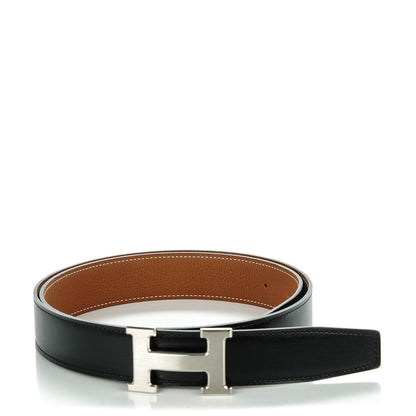 Hermes Box Togo 32mm H Belt 90 Black Gold 1 of 7