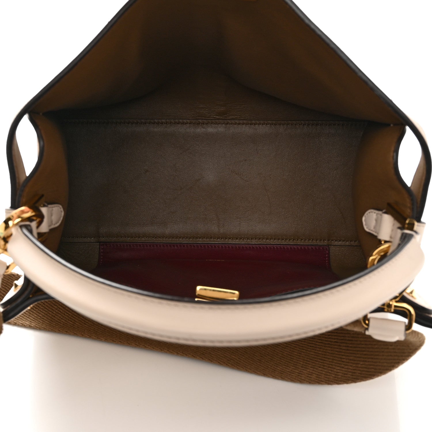 Fendi Vitello Seta Century Medium Peekaboo X-Lite Camelia Barolo 5 of 11