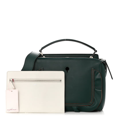Fendi Vitello Baltico Century Dolce Waves DotCom Satchel Verde Inglese White 4 of 13