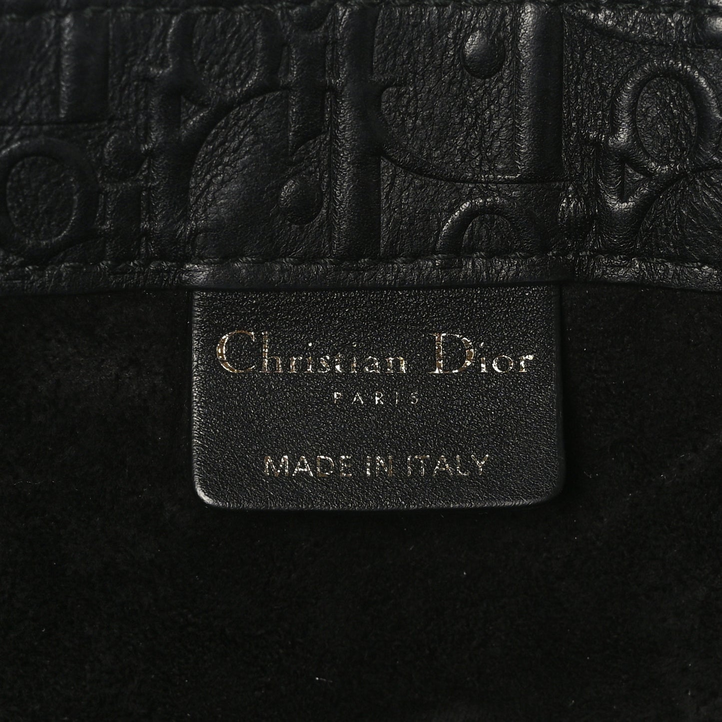 Oblique Calfskin Embossed Large Book Tote Black