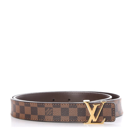 Louis Vuitton Mini Damier Ebene 25mm LV Initiales Belt 80 32 1 of 7