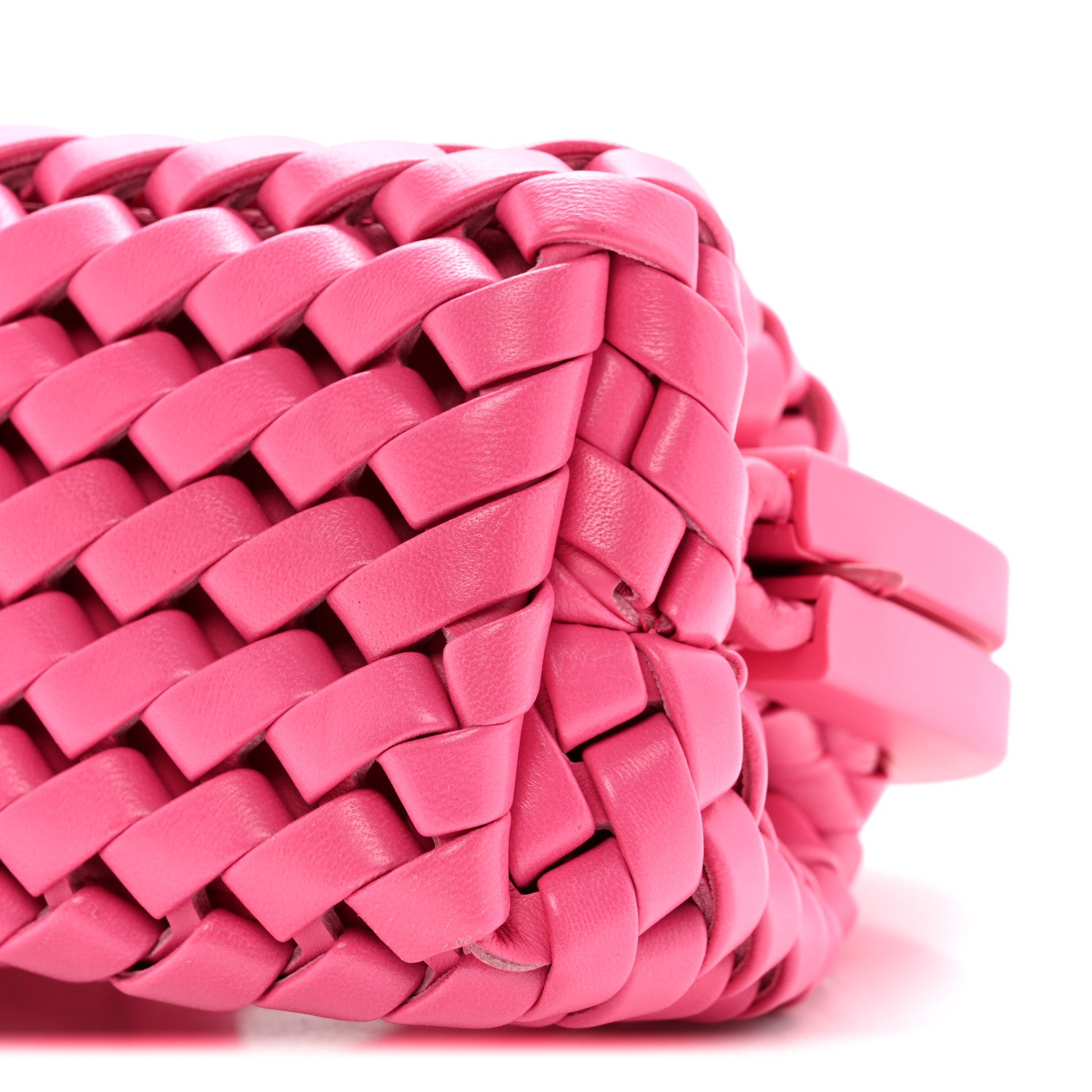 Bottega Veneta Lambskin Calfskin Slanted Intreccio Small The Point Triangle Bag Bonbon 9 of 10