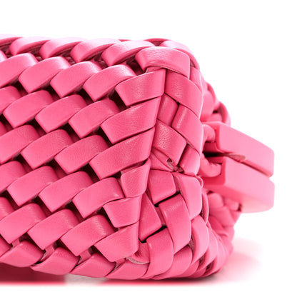 Bottega Veneta Lambskin Calfskin Slanted Intreccio Small The Point Triangle Bag Bonbon 9 of 10