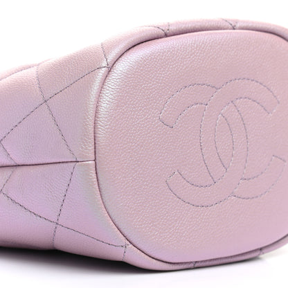 Chanel Iridescent Caviar Quilted My Perfect CC Bucket Drawstring Bag Pink 9 of 11