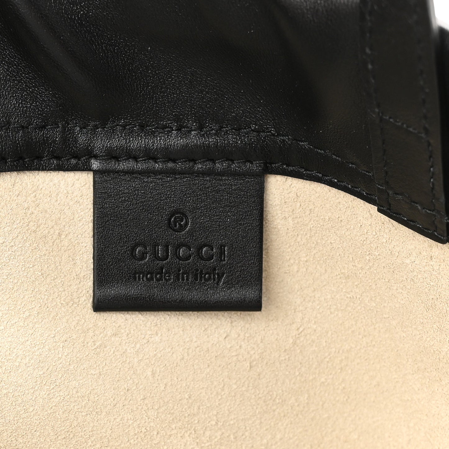 Calfskin Logo Drawstring Backpack Mystic White