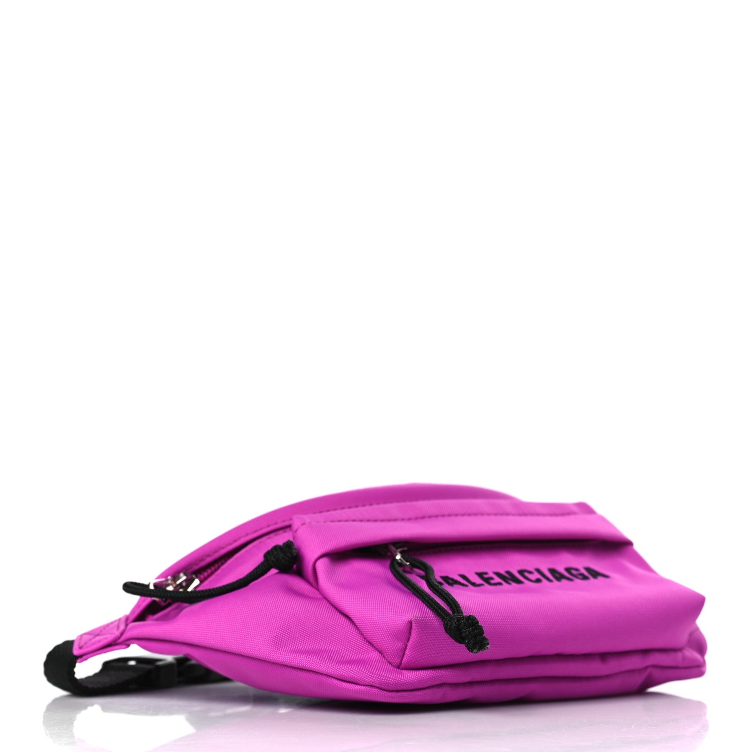 Balenciaga Sport Nylon Logo Embroidered Small Wheel Beltpack Fuchsia Black 4 of 8