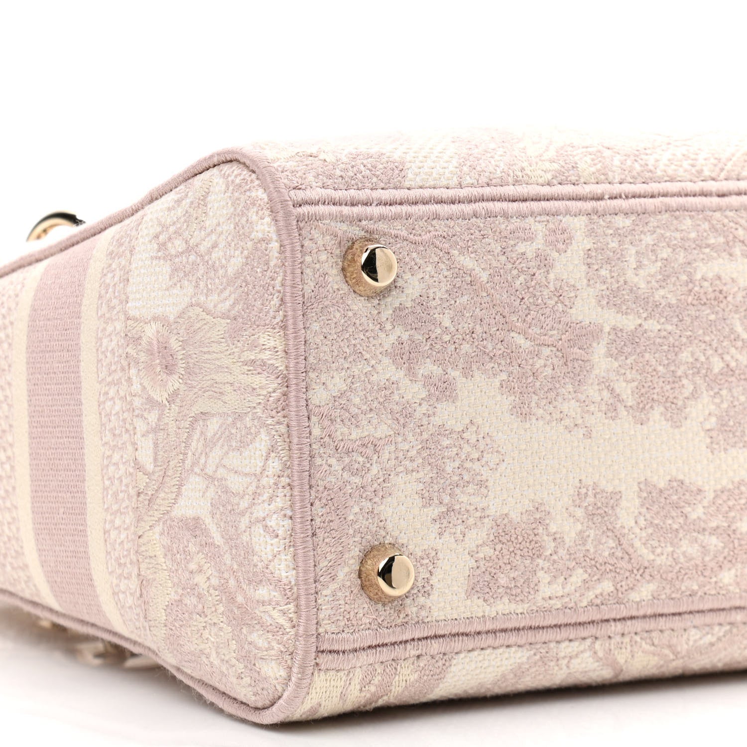 Christian Dior Canvas Toile De Jouy Embroidered Medium Lady D-Lite Rose 8 of 10