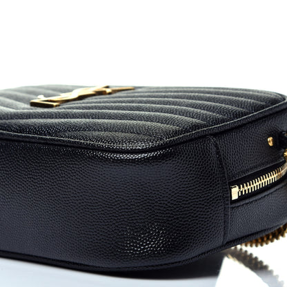 Saint Laurent Grain De Poudre Matelasse Monogram Mini Lou Camera Bag Black 9 of 9