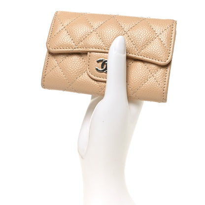 Chanel Caviar Quilted Flap Card Holder Wallet Beige 2 of 8