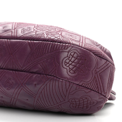 Chanel Lambskin Embroidered Frame Bag Purple 10 of 10
