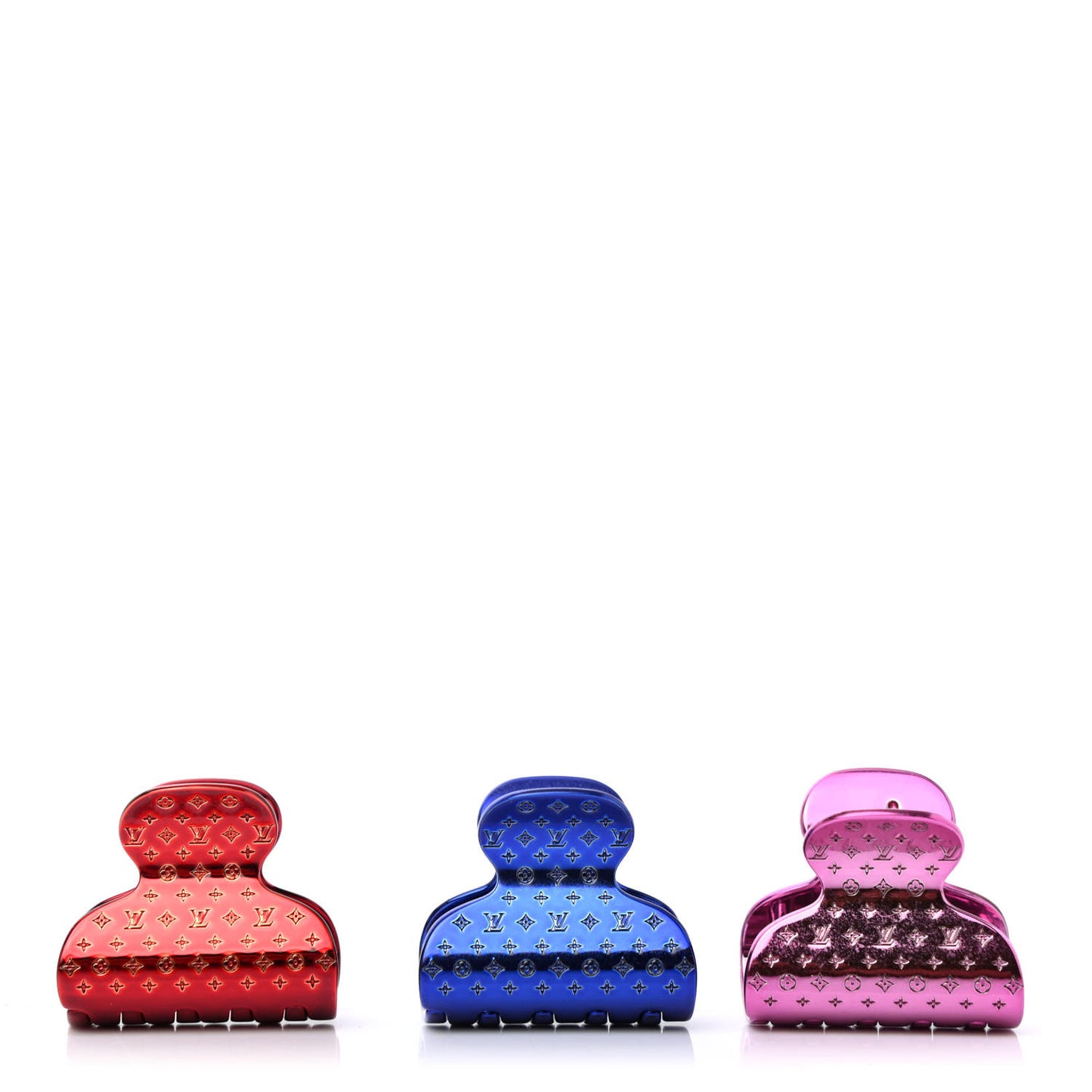 Metallic Monogram Gradient Hair Accessories Blue Pink Red