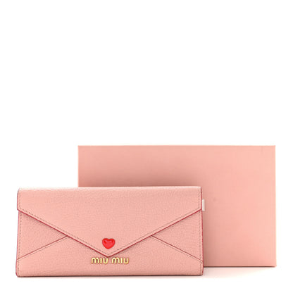 Miu Miu Goatskin Madras Love Envelope Wallet Black Orchidea 11 of 11