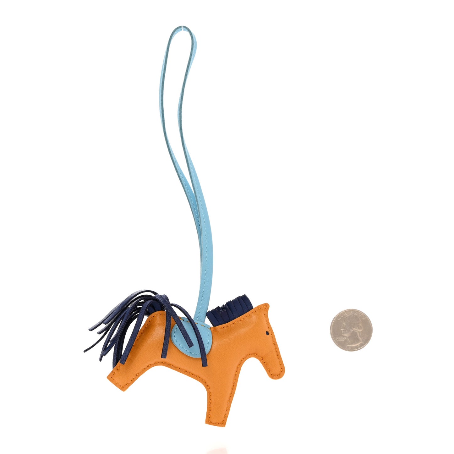 Milo Lambskin Grigri Rodeo Horse Bag Charm PM Naturel Bouton D'Or