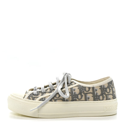 Christian Dior Canvas Oblique Walk'N'Dior Low Top Sneakers 35.5 Grey Stone 1 of 9