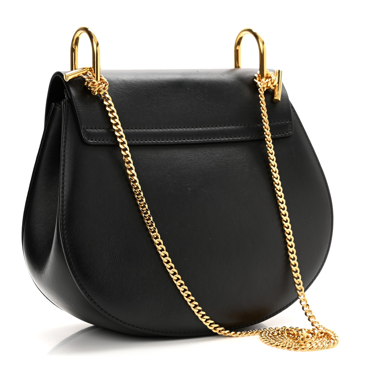 Suede Smooth Calfskin Drew Shoulder Bag Black