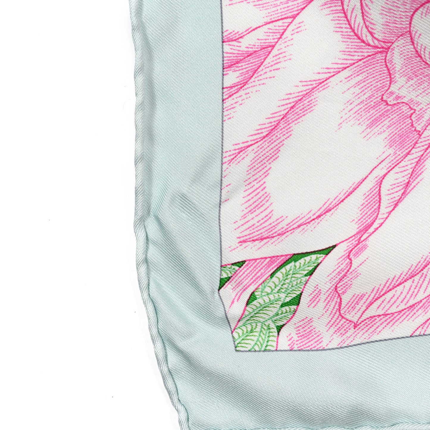 Silk Twill Faubourg Tropical Scarf 90 Bleu Vert Jaune