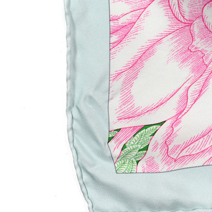Hermes Silk Twill Faubourg Tropical Scarf 90 Bleu Vert Jaune 7 of 8