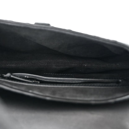 Christian Dior Calfskin Embossed Oblique Saddle Bag Black 5 of 10