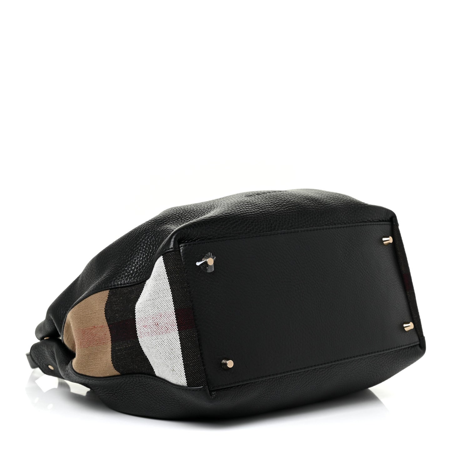 Grainy Calfskin House Check Medium Maidstone Black