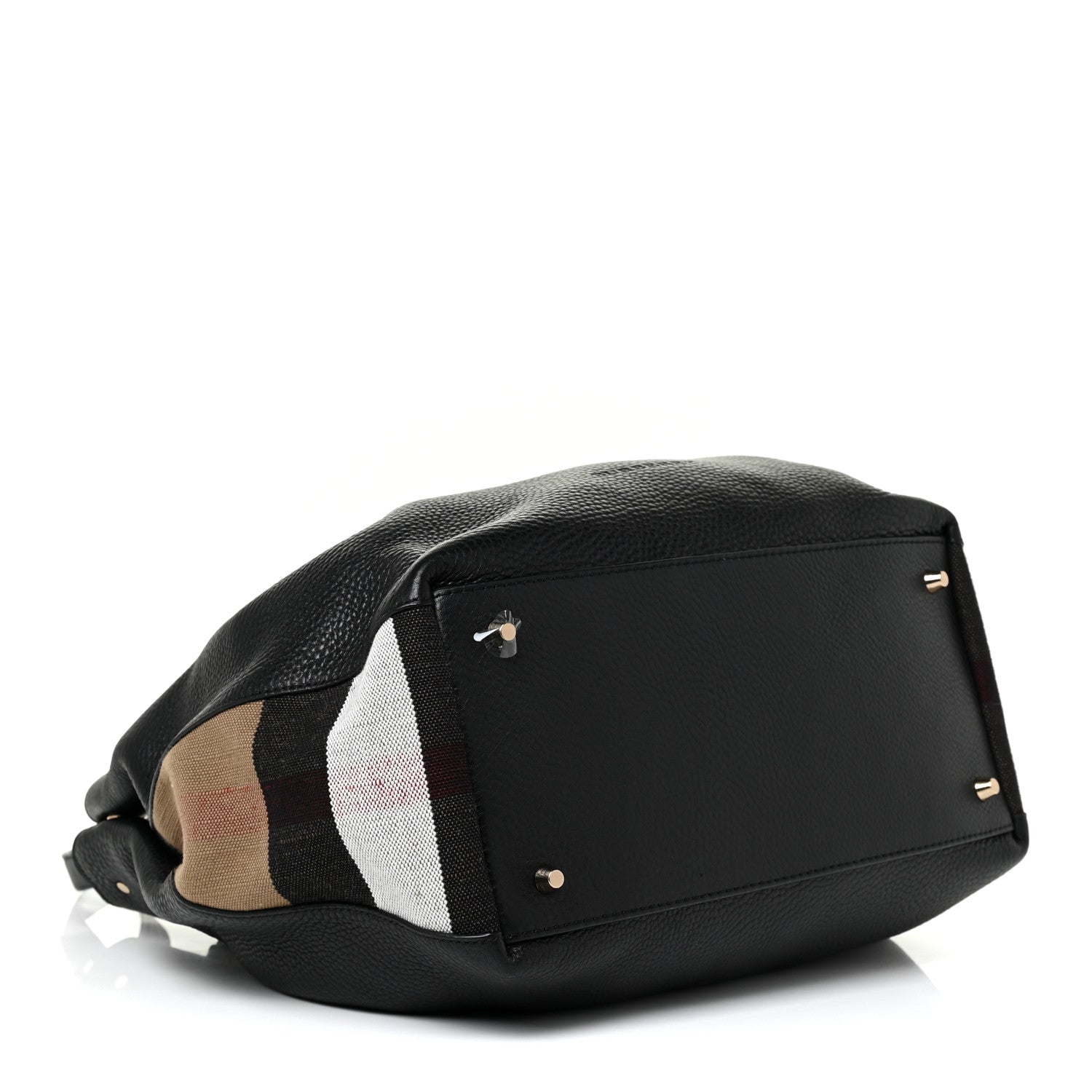 Burberry Grainy Calfskin House Check Medium Maidstone Black 4 of 13