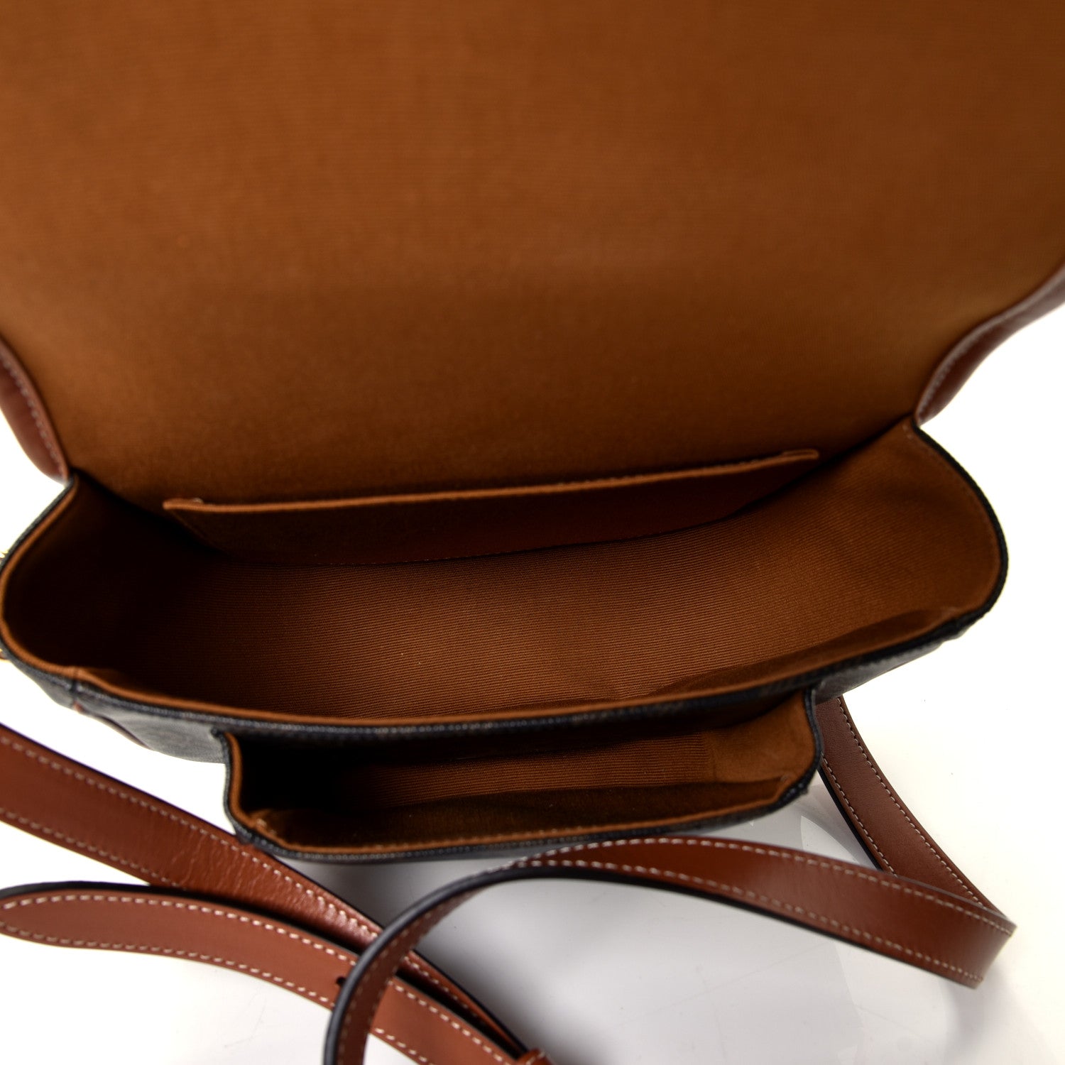Celine Triomphe Canvas Medium Folco Bag Tan 4 of 4