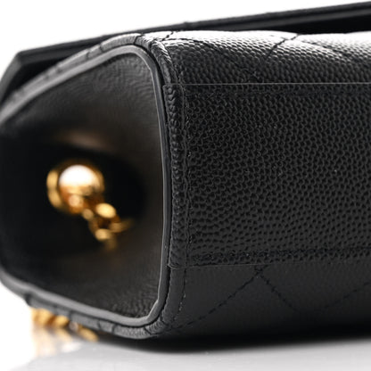 Saint Laurent Grain De Poudre Textured Mixed Matelasse Triquilt Small Monogram Satchel Black 9 of 10
