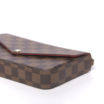 Louis Vuitton Damier Ebene Pochette Felicie Chain Wallet 8 of 9