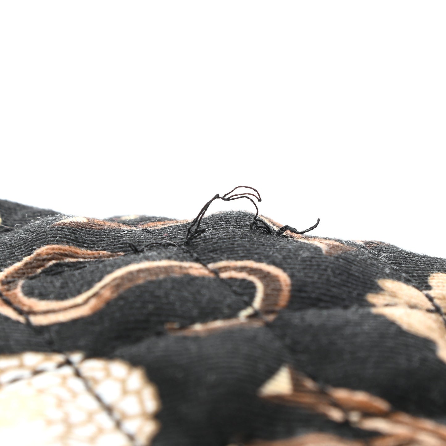 X KEN SCOTT Canvas Shearling Floral Print Cap Hat L Multicolor